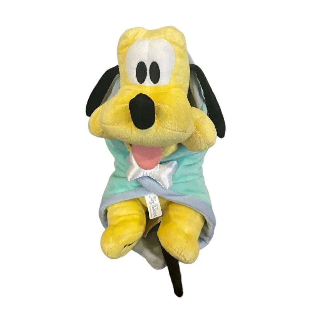 Authentic Disney Parks-Disney's Babies Pluto Dog Plush w/ Swaddle Blanket 12”